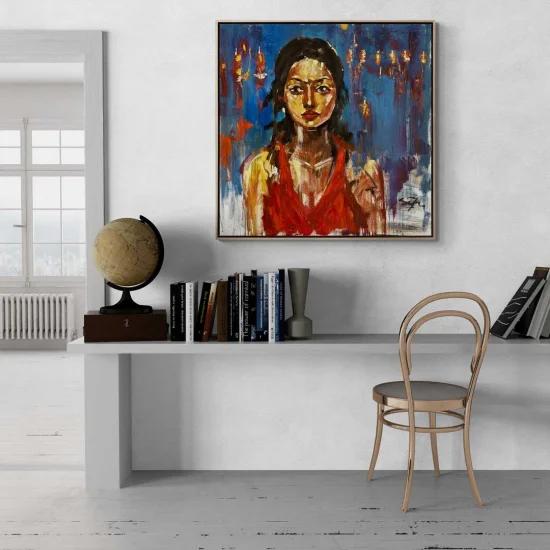 Kırmızı Mavi Yağlı Boya Tablosu