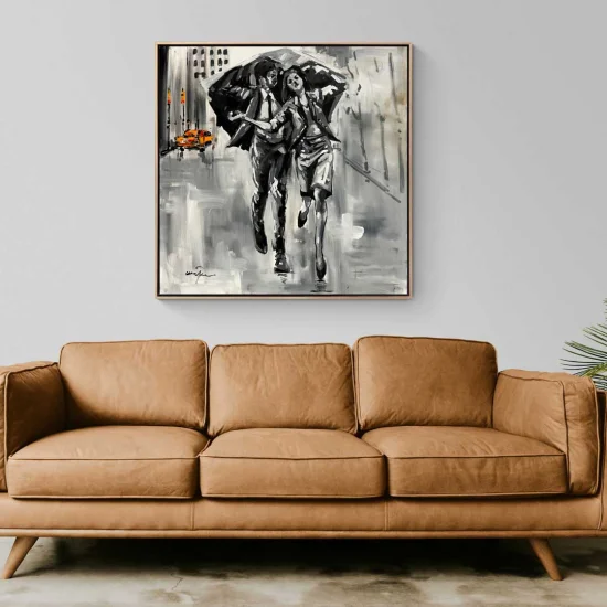 Sevgililer Arasında Yağlı Boya Tablosu