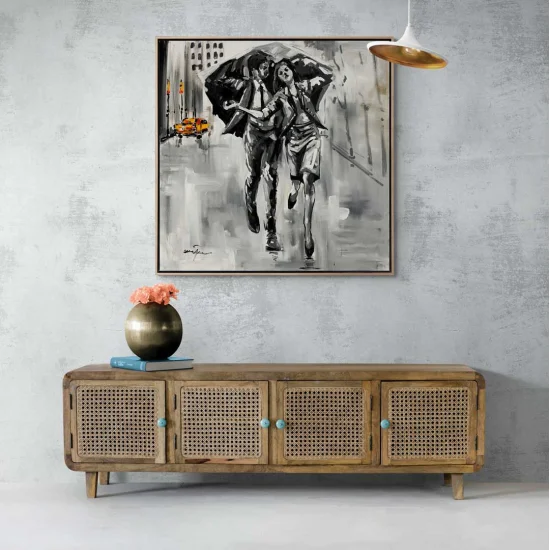 Sevgililer Arasında Yağlı Boya Tablosu