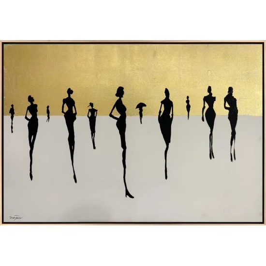 Silüetler ve İzler Yağlı Boya Tablosu