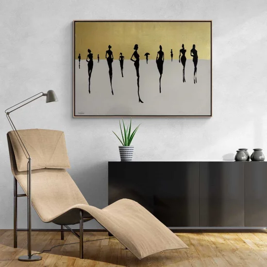 Silüetler ve İzler Yağlı Boya Tablosu