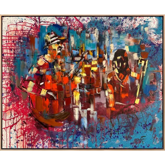 Müzik Dersi Yağlı Boya Tablosu