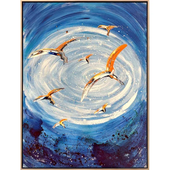 Turuncu Kanatlar Yağlı Boya Tablosu