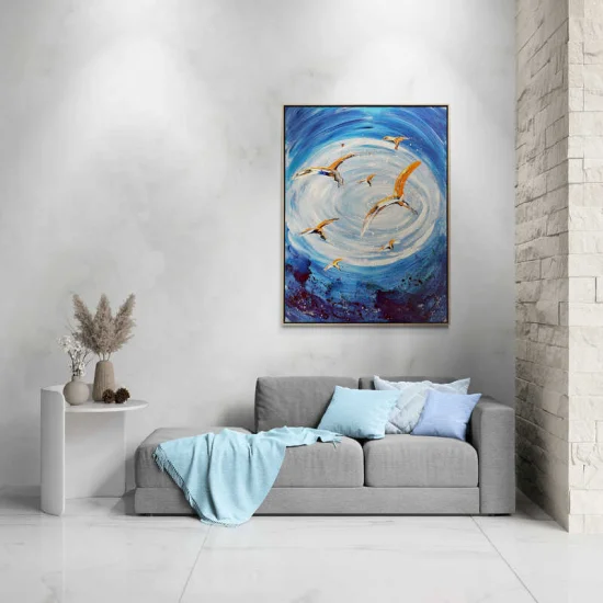 Turuncu Kanatlar Yağlı Boya Tablosu