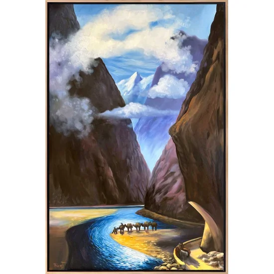 Caravan in the Canyon Oil Painting