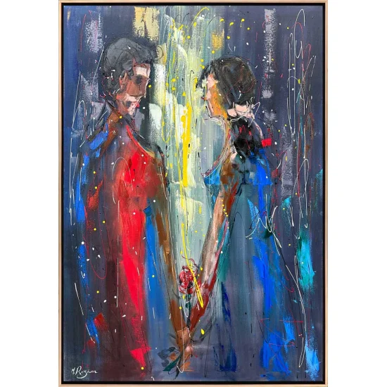 Kavuşan Ellerimiz Yağlı Boya Tablosu