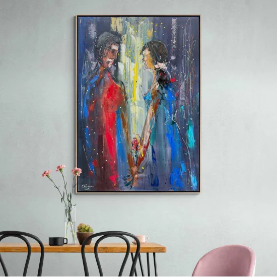 Kavuşan Ellerimiz Yağlı Boya Tablosu