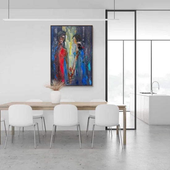 Kavuşan Ellerimiz Yağlı Boya Tablosu