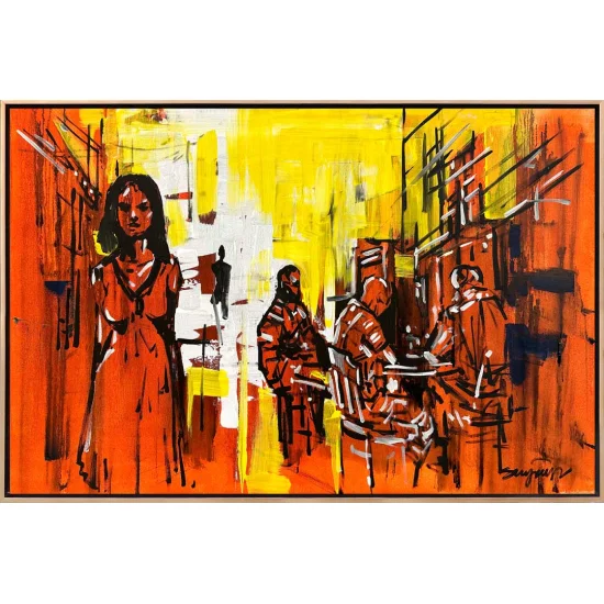 Sokaktaki Yalnız Yağlı Boya Tablosu