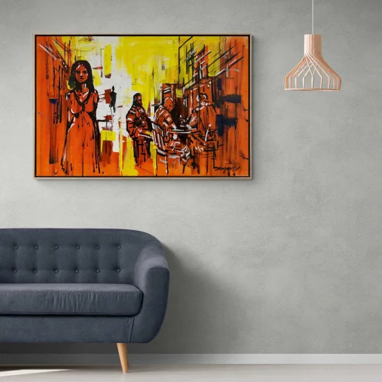 Sokaktaki Yalnız Yağlı Boya Tablosu