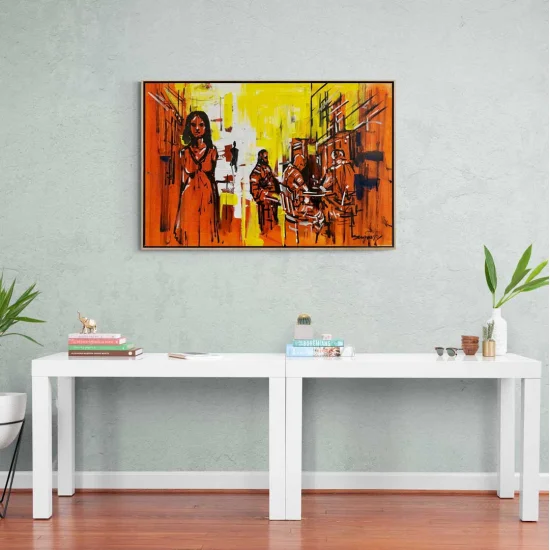 Sokaktaki Yalnız Yağlı Boya Tablosu