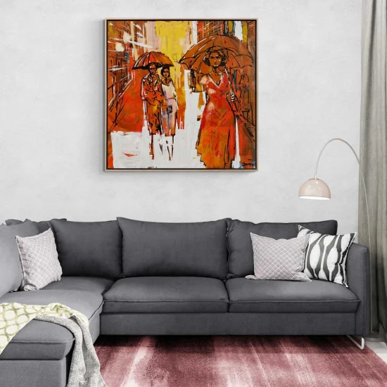 Umbrella Couples Oil Painting