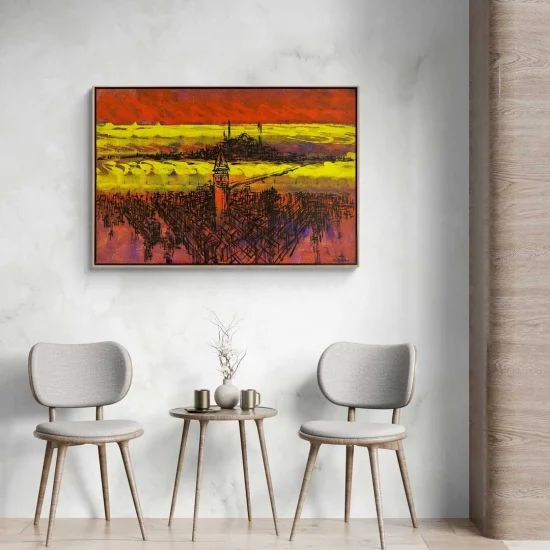 Galatanın Çizgilere Yansıyan Hikayeleri Yağlı Boya Tablosu