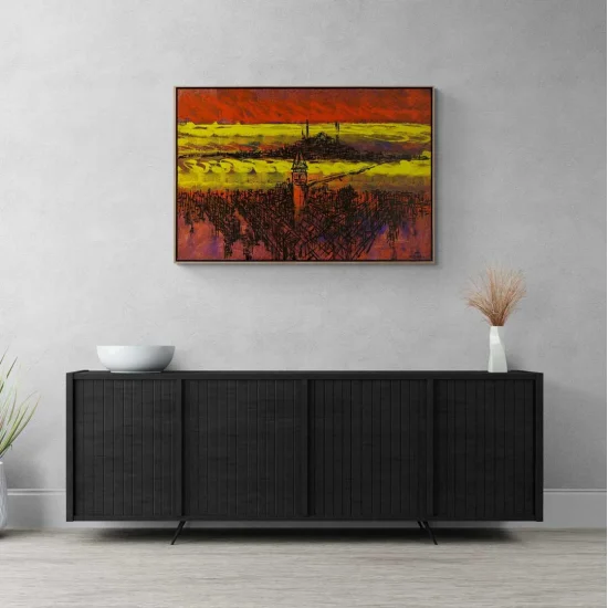 Galatanın Çizgilere Yansıyan Hikayeleri Yağlı Boya Tablosu