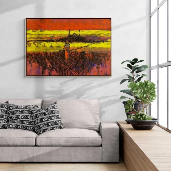 Galatanın Çizgilere Yansıyan Hikayeleri Yağlı Boya Tablosu