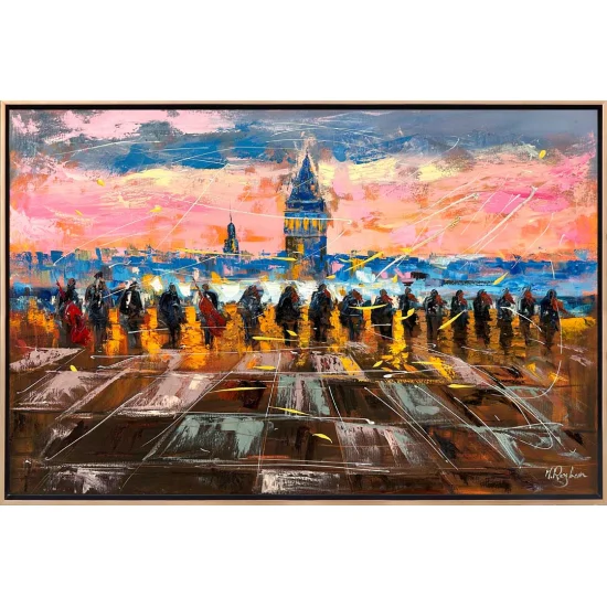 Acoustic Serenade in Galata Oil Painting | Simurg Art Gallery