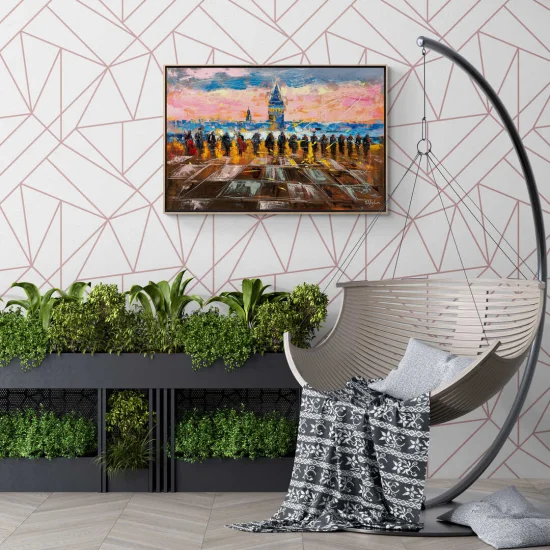 Acoustic Serenade in Galata Oil Painting | Simurg Art Gallery