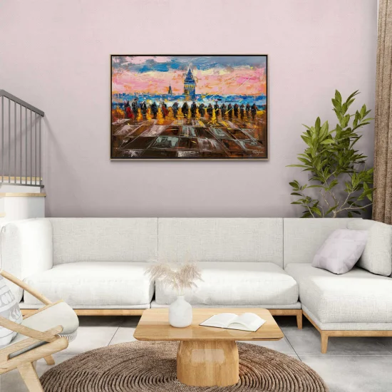 Acoustic Serenade in Galata Oil Painting | Simurg Art Gallery