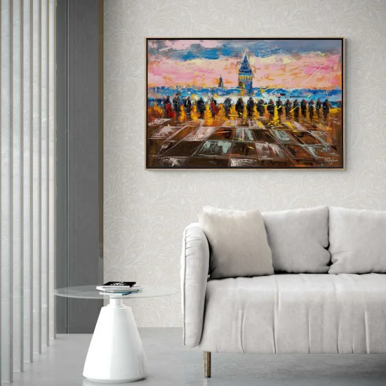 Acoustic Serenade in Galata Oil Painting | Simurg Art Gallery