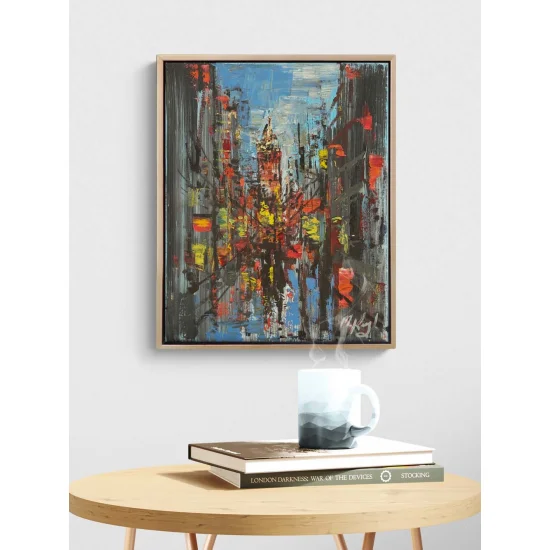 Galata Kulesi Yansıması Yağlı Boya Tablosu