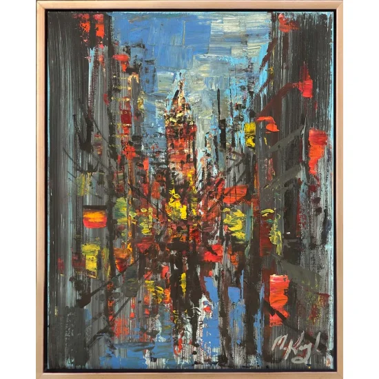 Galata Kulesi Yansıması Yağlı Boya Tablosu