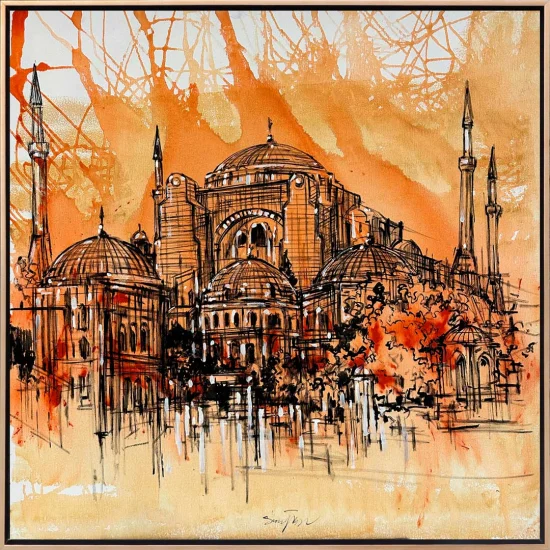 Ayasofyanın Işığında Yağlı Boya Tablosu