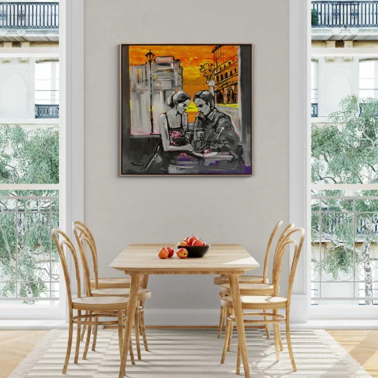 Paylaşılan Anlar Yağlı Boya Tablosu