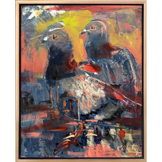 Liberated Doves Oil Painting