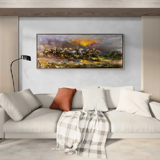 Rüzgarın İzinde Atlılar Yağlı Boya Tablosu