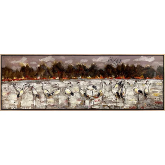 Turnaların Huzurlu Göçü Yağlı Boya Tablosu