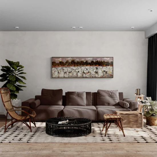 Turnaların Huzurlu Göçü Yağlı Boya Tablosu