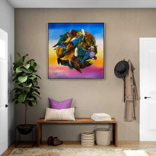 Joyful Song of Birds Oil Painting | Simurg Art Gallery