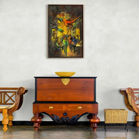 Çarşı İçindeki Hayat Yağlı Boya Tablosu