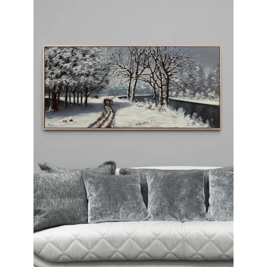 Sessiz Kar Sabahı Yağlı Boya Tablosu