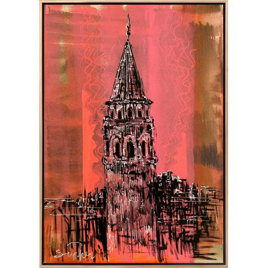 Lines of Galata Tower Oil Painting | Simurg Art Gallery