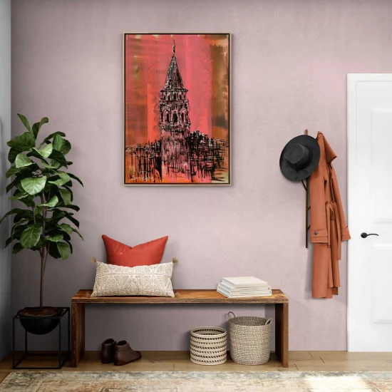 Lines of Galata Tower Oil Painting | Simurg Art Gallery