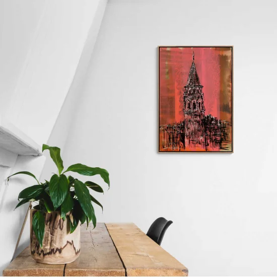 Lines of Galata Tower Oil Painting | Simurg Art Gallery