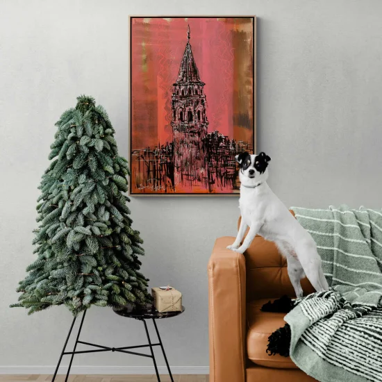 Lines of Galata Tower Oil Painting | Simurg Art Gallery
