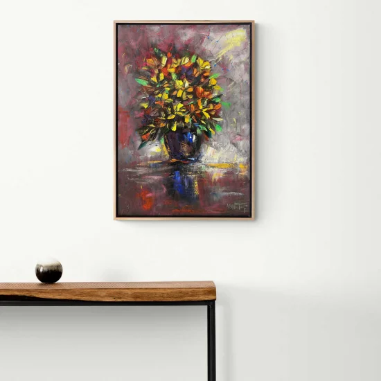 Vazoda Kasımpatılar Yağlı Boya Tablosu