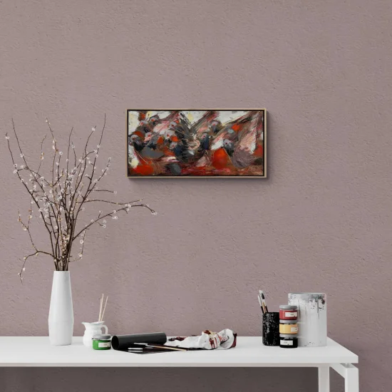 Flight of Pigeons Oil Painting