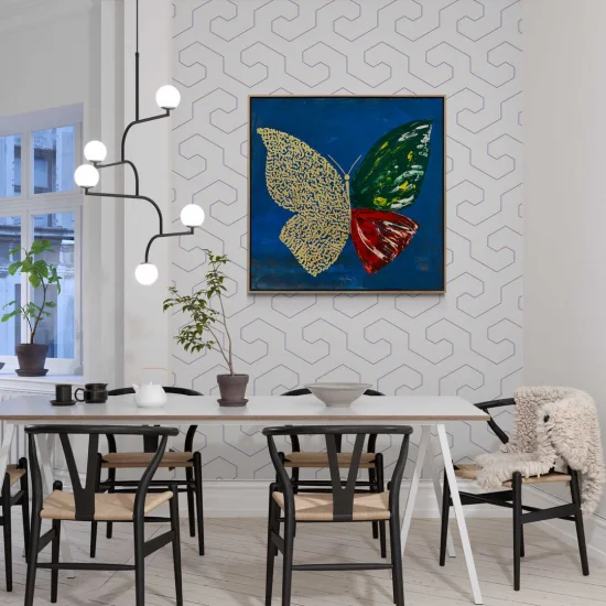 Kelebek Meşk Yağlı Boya Tablosu