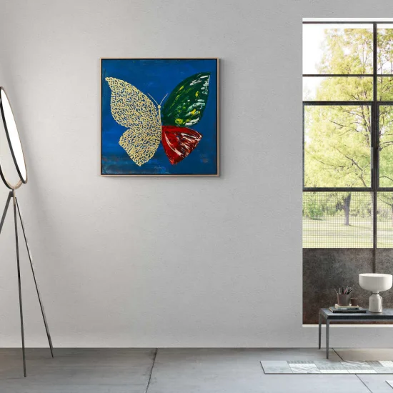 Kelebek Meşk Yağlı Boya Tablosu