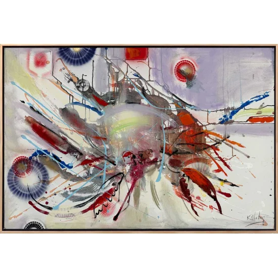 Soyut Yengeç Dokusu Yağlı Boya Tablosu