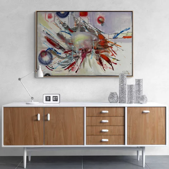 Soyut Yengeç Dokusu Yağlı Boya Tablosu