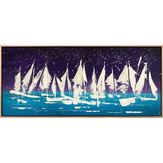 Yelkenlerin Işığı Yağlı Boya Tablosu