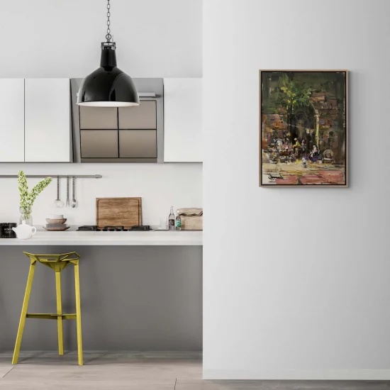 Evening Preparations In Font Of The Door Oil Painting