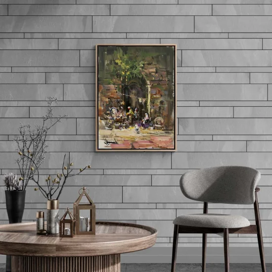 Evening Preparations In Font Of The Door Oil Painting