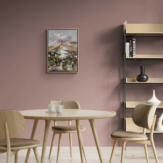 Village Bazaar Oil Painting