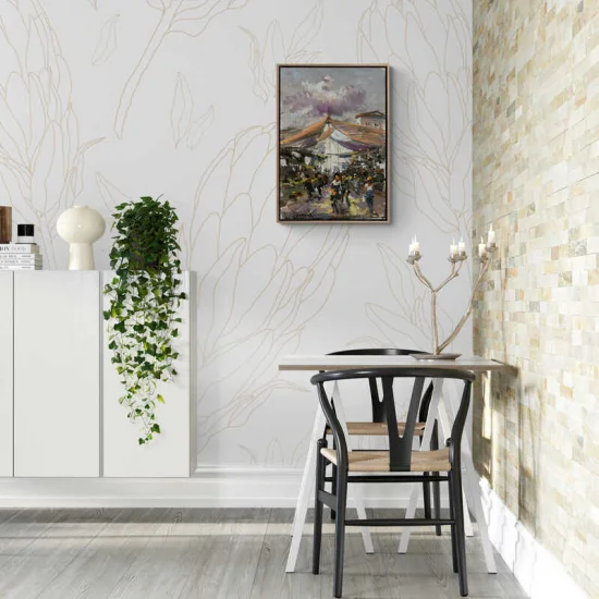 Village Bazaar Oil Painting