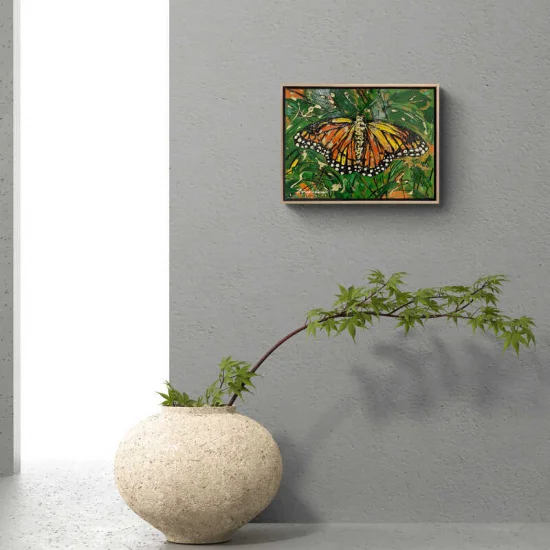 Turuncu Kelebek Yağlı Boya Tablosu